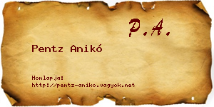 Pentz Anikó névjegykártya